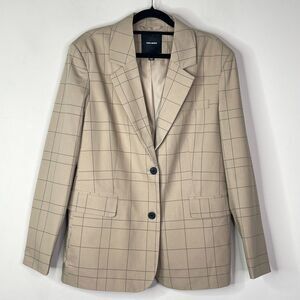 Vero Moda Long Sleeve Plaid Check Blazer Women's Size 6